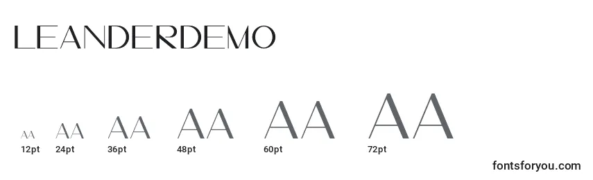 Размеры шрифта LeanderDemo