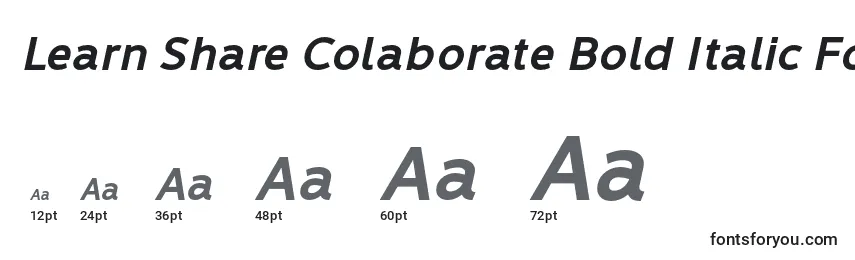 Größen der Schriftart Learn Share Colaborate Bold Italic Font by Situjuh 7NTypes