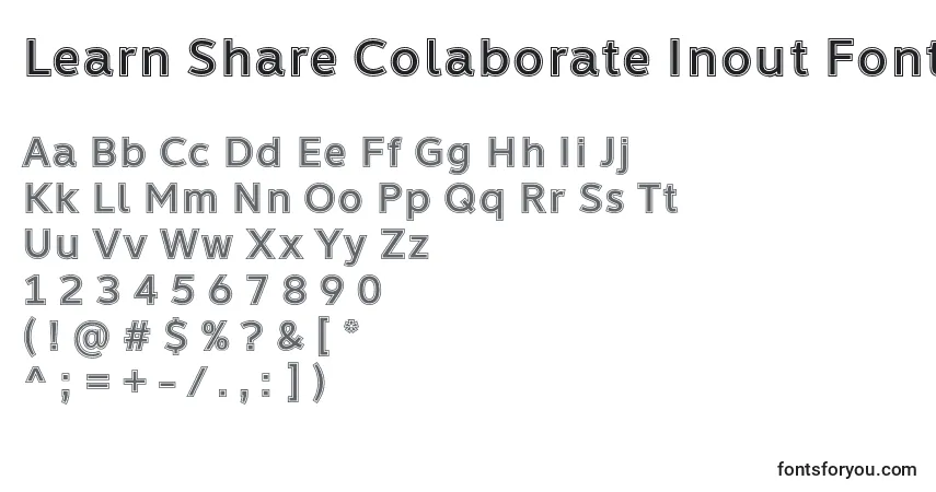 A fonte Learn Share Colaborate Inout Font by Situjuh 7NTypes – alfabeto, números, caracteres especiais