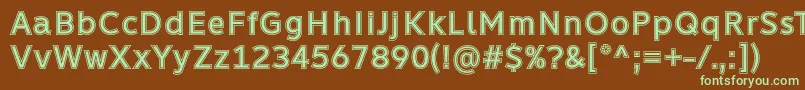 フォントLearn Share Colaborate Inout Font by Situjuh 7NTypes – 緑色の文字が茶色の背景にあります。