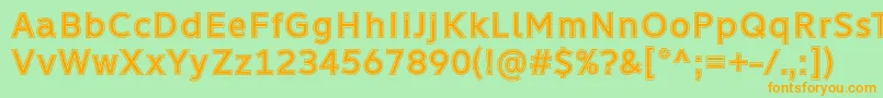 Learn Share Colaborate Inout Font by Situjuh 7NTypes-fontti – oranssit fontit vihreällä taustalla