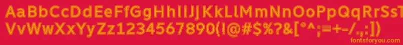 フォントLearn Share Colaborate Inout Font by Situjuh 7NTypes – 赤い背景にオレンジの文字