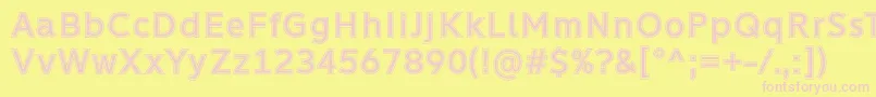 Learn Share Colaborate Inout Font by Situjuh 7NTypes-fontti – vaaleanpunaiset fontit keltaisella taustalla