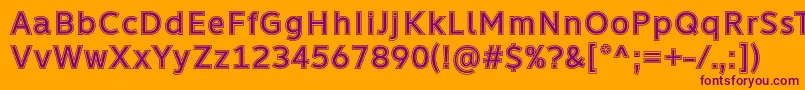 Learn Share Colaborate Inout Font by Situjuh 7NTypes-Schriftart – Violette Schriften auf orangefarbenem Hintergrund