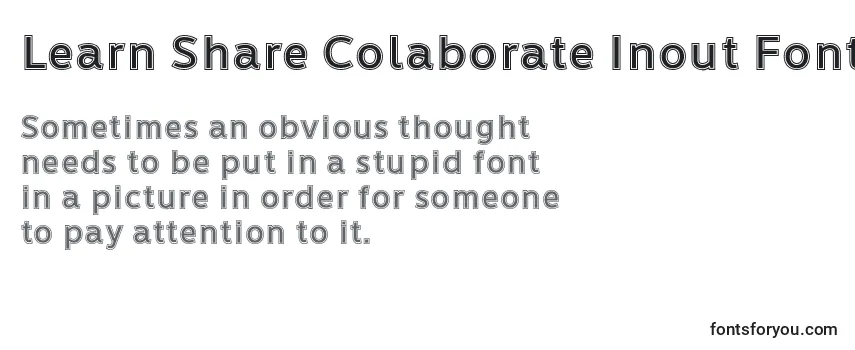 Learn Share Colaborate Inout Font by Situjuh 7NTypes -fontin tarkastelu