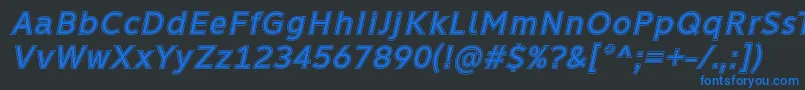 フォントLearn Share Colaborate Inout Italic Font by Situjuh 7NTypes – 黒い背景に青い文字