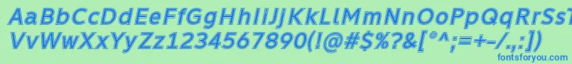 Шрифт Learn Share Colaborate Inout Italic Font by Situjuh 7NTypes – синие шрифты на зелёном фоне