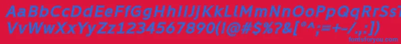 Fonte Learn Share Colaborate Inout Italic Font by Situjuh 7NTypes – fontes azuis em um fundo vermelho