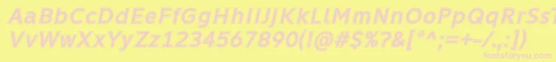 Police Learn Share Colaborate Inout Italic Font by Situjuh 7NTypes – polices roses sur fond jaune