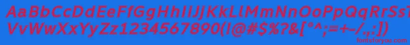 Police Learn Share Colaborate Inout Italic Font by Situjuh 7NTypes – polices rouges sur fond bleu