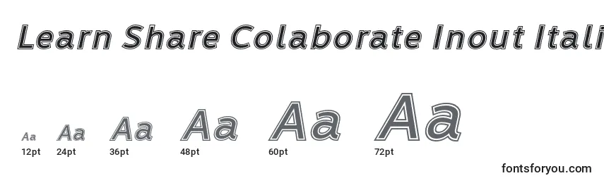 Größen der Schriftart Learn Share Colaborate Inout Italic Font by Situjuh 7NTypes