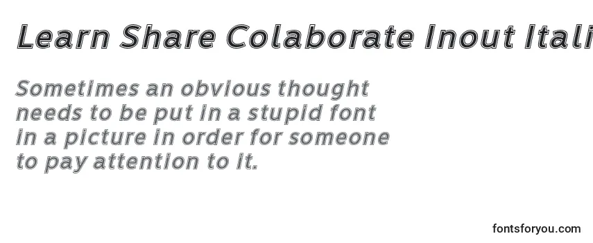 Reseña de la fuente Learn Share Colaborate Inout Italic Font by Situjuh 7NTypes