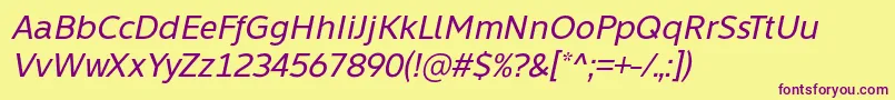 Learn Share Colaborate Italic Font by Situjuh 7NTypes Font – Purple Fonts on Yellow Background