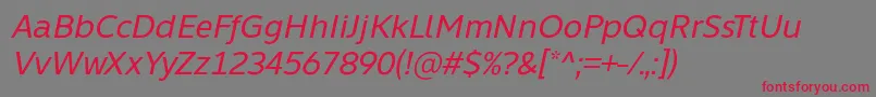 Czcionka Learn Share Colaborate Italic Font by Situjuh 7NTypes – czerwone czcionki na szarym tle