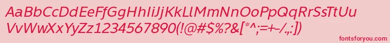Fonte Learn Share Colaborate Italic Font by Situjuh 7NTypes – fontes vermelhas em um fundo rosa