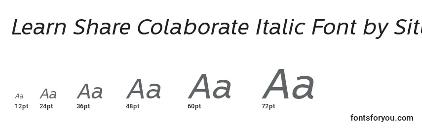 Größen der Schriftart Learn Share Colaborate Italic Font by Situjuh 7NTypes