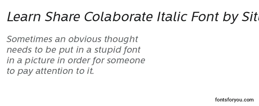 Learn Share Colaborate Italic Font by Situjuh 7NTypes -fontin tarkastelu