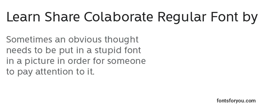 Fonte Learn Share Colaborate Regular Font by Situjuh 7NTypes