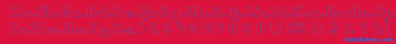 Learning Hollow Font – Blue Fonts on Red Background