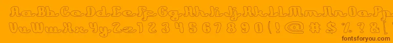 Learning Hollow Font – Brown Fonts on Orange Background