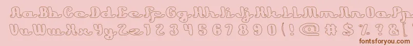 Learning Hollow Font – Brown Fonts on Pink Background