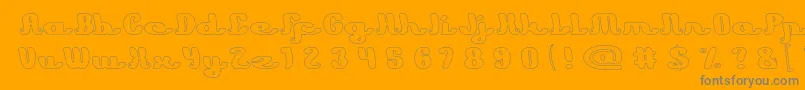 Learning Hollow Font – Gray Fonts on Orange Background