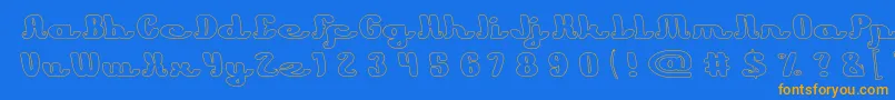 Learning Hollow Font – Orange Fonts on Blue Background