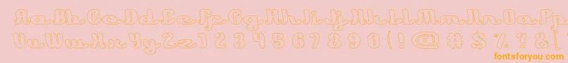 Learning Hollow Font – Orange Fonts on Pink Background