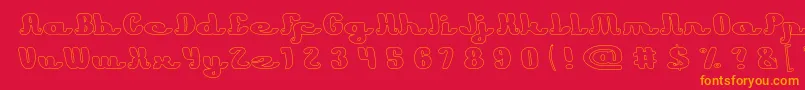 Learning Hollow Font – Orange Fonts on Red Background