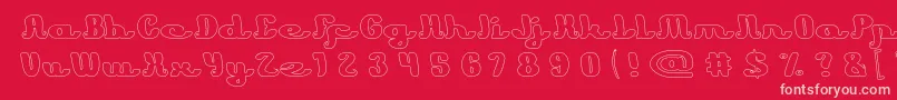 Learning Hollow Font – Pink Fonts on Red Background