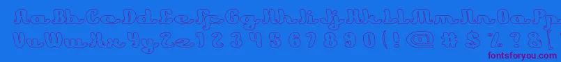 Learning Hollow Font – Purple Fonts on Blue Background