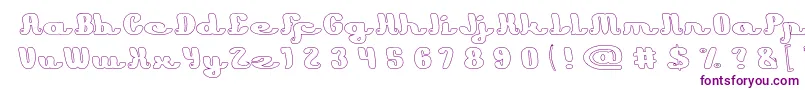 Learning Hollow Font – Purple Fonts on White Background