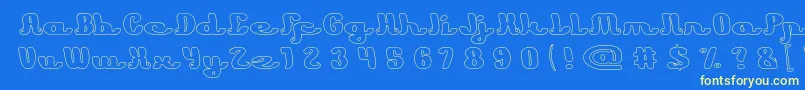 Learning Hollow Font – Yellow Fonts on Blue Background