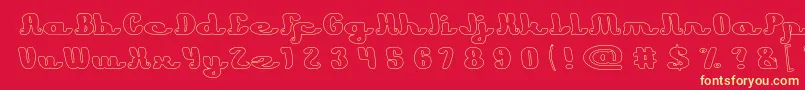 Learning Hollow Font – Yellow Fonts on Red Background