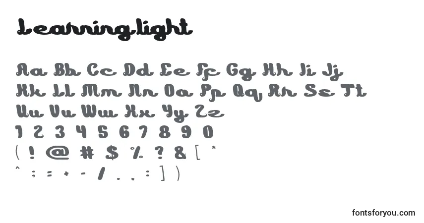 Learning light Font – alphabet, numbers, special characters