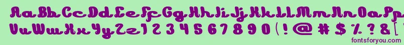 Learning Font – Purple Fonts on Green Background
