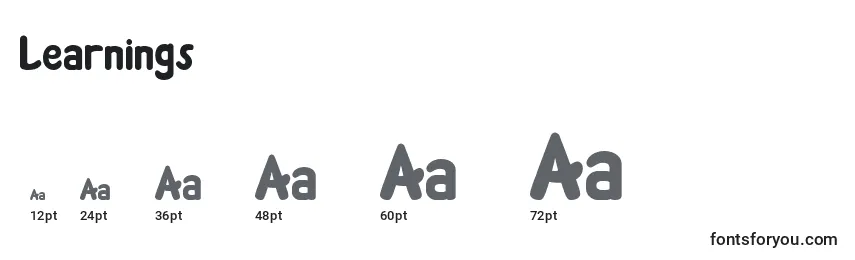 Learnings Font Sizes