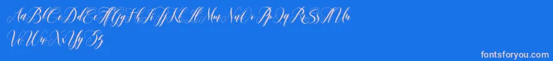 フォントleather – ピンクの文字、青い背景