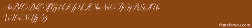 leather Font – Pink Fonts on Brown Background