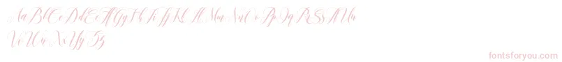 leather Font – Pink Fonts on White Background