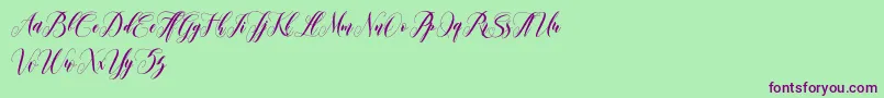 leather Font – Purple Fonts on Green Background