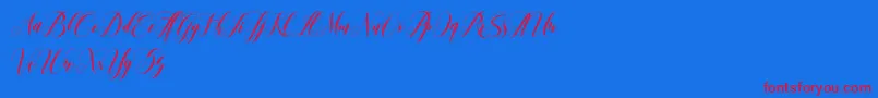 フォントleather – 赤い文字の青い背景