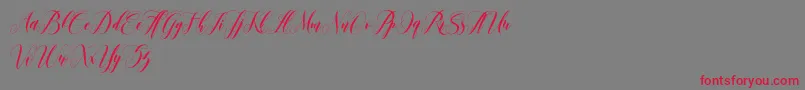 leather Font – Red Fonts on Gray Background
