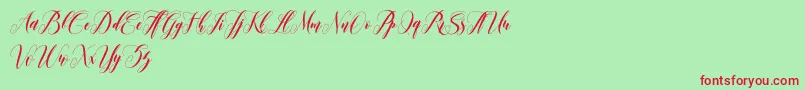 leather Font – Red Fonts on Green Background