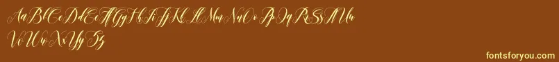 leather-fontti – keltaiset fontit ruskealla taustalla