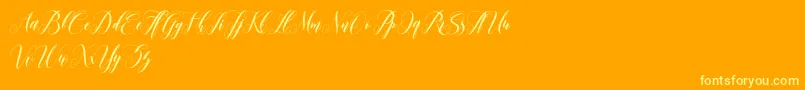 leather Font – Yellow Fonts on Orange Background