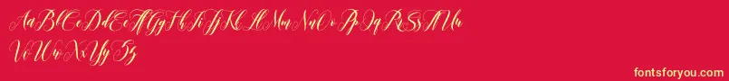 leather Font – Yellow Fonts on Red Background