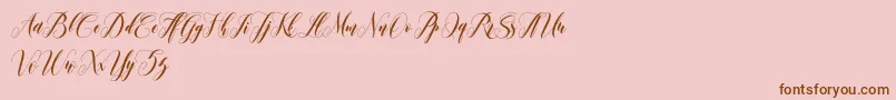 leather Font – Brown Fonts on Pink Background