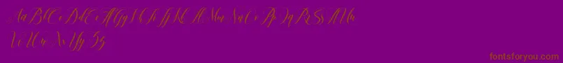 leather Font – Brown Fonts on Purple Background