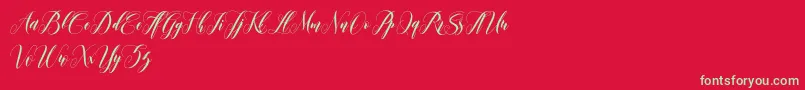 leather Font – Green Fonts on Red Background